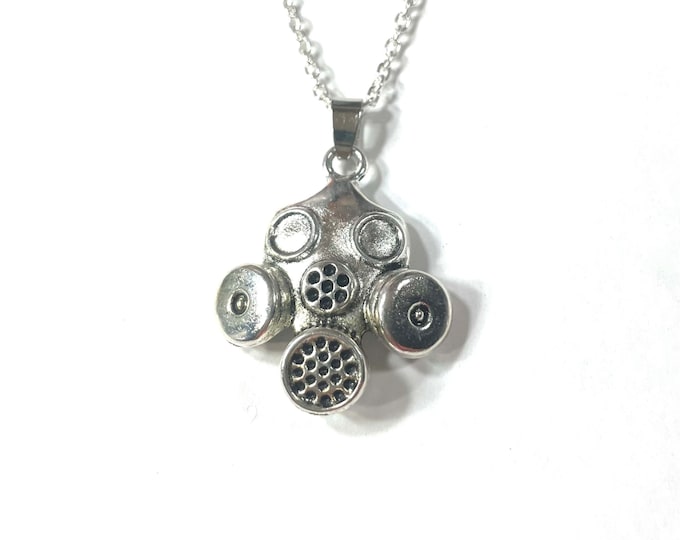 Steampunk Gothic Pandemic Quarantine Plague Face Mask Medallion Pendant 18" to 30" Chain or Waxed Cord Necklace