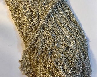 Lot Wholesale Silver Plated 16" Chain Necklace w Lobster Claw, IMPERFECT, NEW