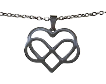 LGBTQ Polyamory Pride Stainless Steel Medallion Pendant 18" to 30" Chain or Waxed Cord Necklace