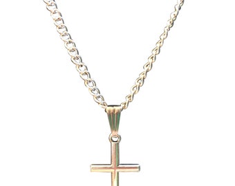 Simple but Elegant Silver Plated Cross Necklace 18" Chain NEW Gift Boxed