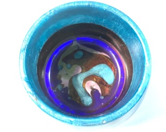 CUSTOM Available Random Resin Drip Trinket Tray, Dish, Bowl, Catchall, Pearlized Multi Color 3x2 Inch, Resin Handmade