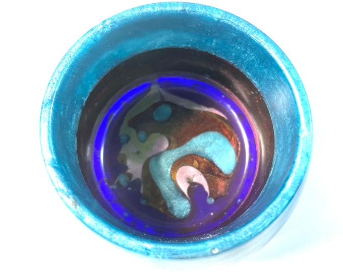 CUSTOM Available Random Resin Drip Trinket Tray, Dish, Bowl, Catchall, Pearlized Multi Color 3x2 Inch, Resin Handmade
