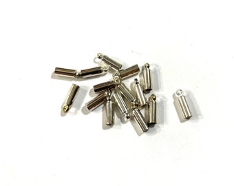 Silver Plated Copper Cord End Caps For Jewelry Necklace Bracelet Round 8mm( 3/8") x 2.5mm( 1/8")