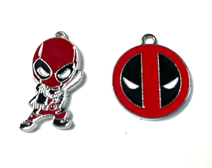 Deadpool Medallion Necklace, 2 Styles-You choose one, on Chain or Cord Gift Boxed