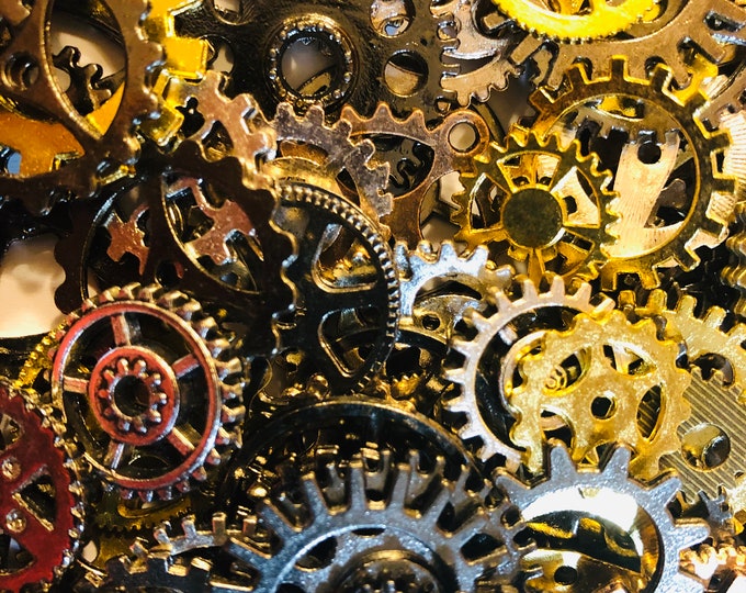 DIY Color Metal Steampunk Gears Charms Pendant Clock Watch Wheel Gear Charms FREE Ship USA