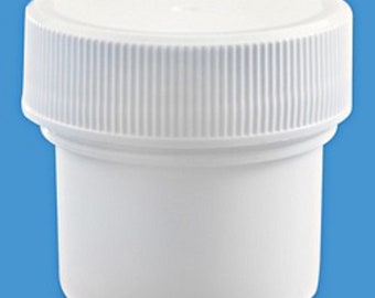 White Round Wide-Mouth Jar containers- 1⁄2 oz, White Cap with Foam Insert, Qty 10