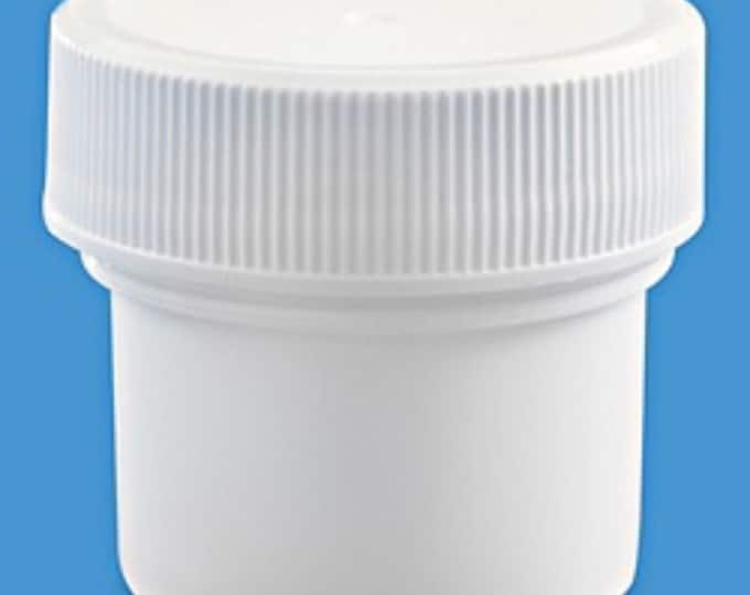 White Round Wide-Mouth Jar containers- 1⁄2 oz, White Cap with Foam Insert, Qty 10