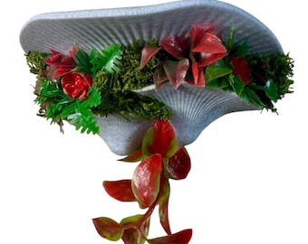 Large Magnetic Reptile Gecko Lizard Tarantula Frog Mushroom Shelf With Plants Foliage Ledge Many Colors 3"-8"