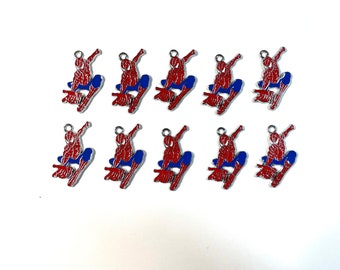 New 10 Pieces Silver Plated Spiderman @2 inch, Charms only, Free Ship USA