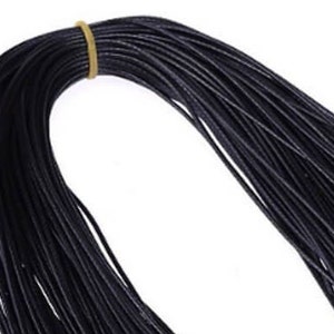 CLEARANCE Lot of Grab Bag Mixed Sizes PRE CUT 16&quot;-17.5&quot; Black Waxed Necklace Cord Bulk