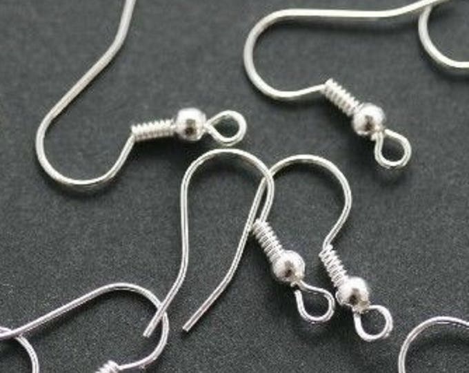 Lot of 50 each Silver Plated Color Metal Earrings Hooks Findings 19mm