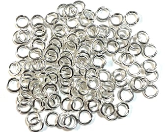 Lot Wholesale Silver Plated Open Jump Rings 5 mm. 18 Gauge