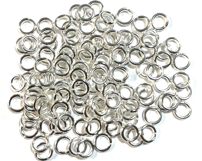 Lot Wholesale Silver Plated Open Jump Rings 5 mm. 18 Gauge