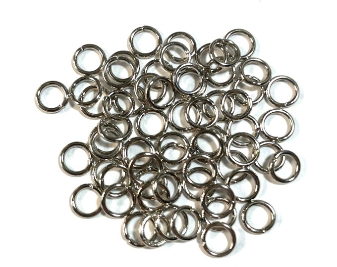 Lot Wholesale DARK Silver Tone Open Jump Rings 6 mm 18 Gauge