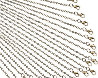 Bronze Colored Necklace Chains Cable Chain Bulk for Jewelry Making, 2.0 mm(18, 19.5, 20 or 23.5, 24 Inches)