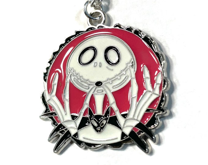 Jack Nightmare Before Christmas Necklace Large 1.5" Pendant Gift Boxed with Ornate Organza Gift Bag!