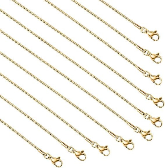 Gold Plated Necklace Snake Chain Bulk for Jewelry Making, Mm