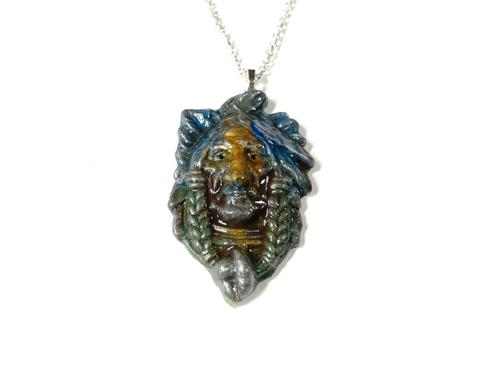 Resin 3D, Good Luck Totem Native American Indian Chief Pendant or Ornament @2.25" Medallion Necklace
