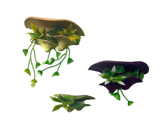 Magnetic Jumping Spider Mushroom Shelf With Plants Foliage Ledge Many Colors 1.5-2.4"
