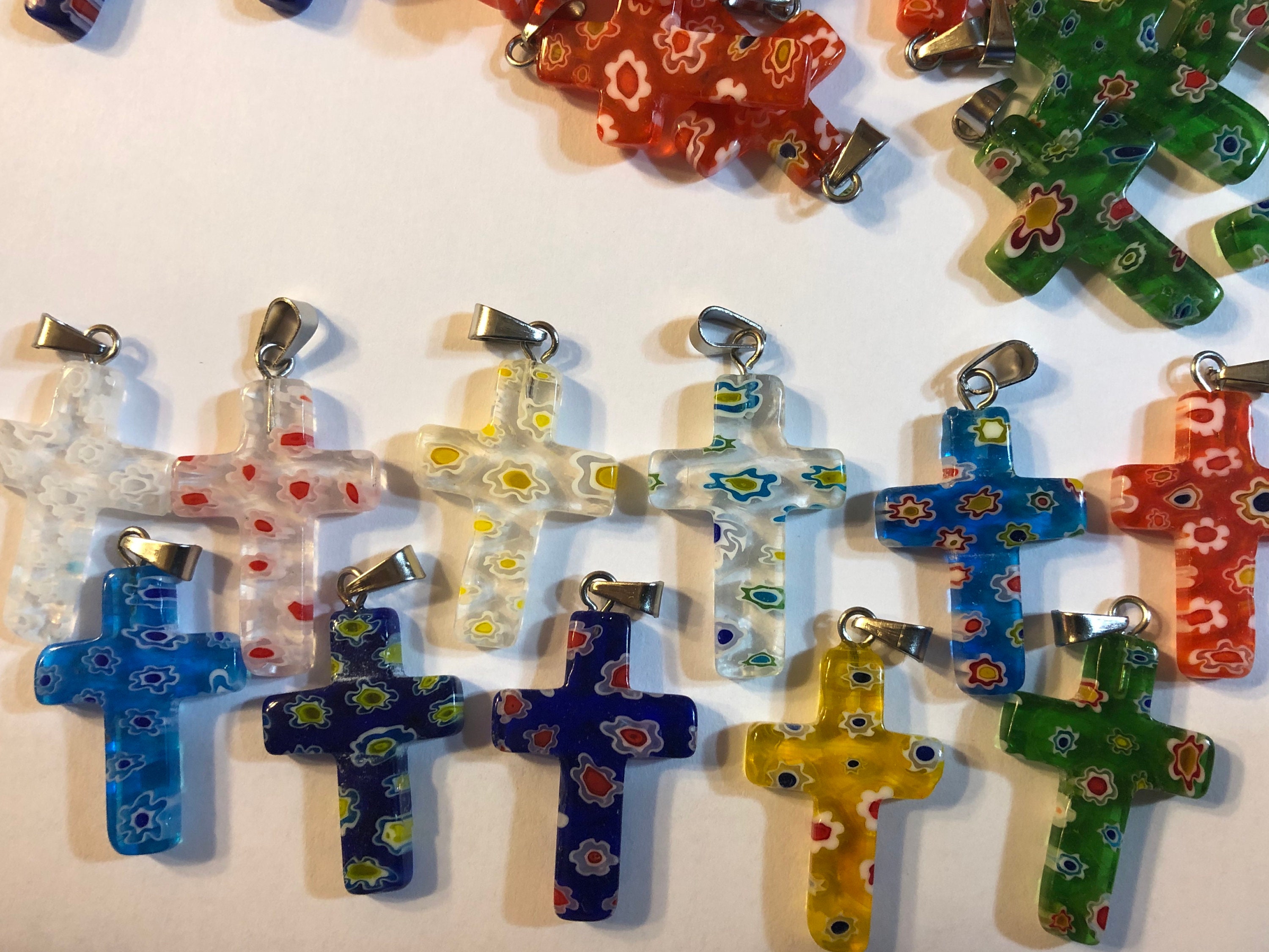 Murano glass cross pendant outlet