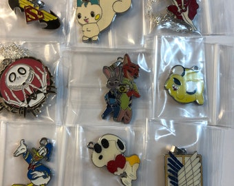 Cartoon Collection Medallion Necklace Gift Boxed with Ornate Organza Gift Bag, You Choose Design