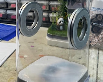 Clear Undecorated Jumping Spider Enclosure, Dual Silver Vents, Feed Hole with Stopper, Bottom Opening, U Choose Height