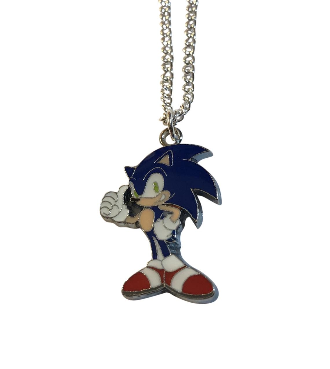 13.5ct MOISSANITE 925 Silver / Gold Plated Iced Large Sonic The Hedgehog Necklace  Pendant