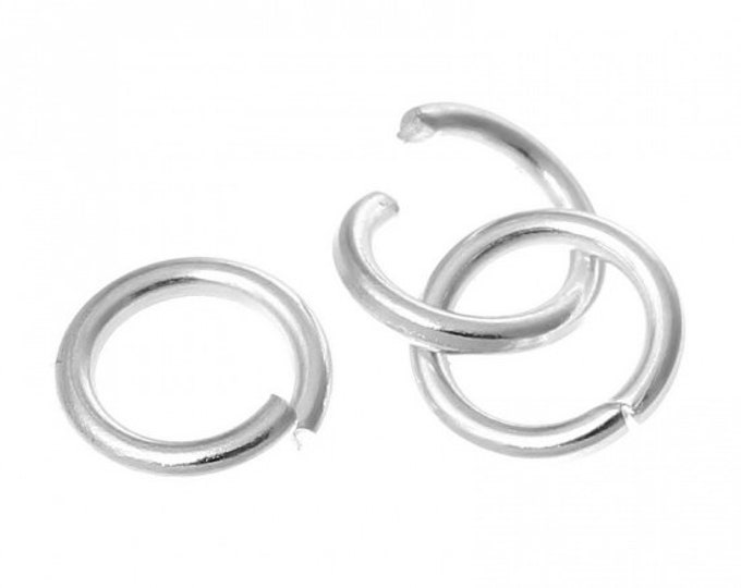 Lot Wholesale Silver Plated Open Jump Rings 6 mm