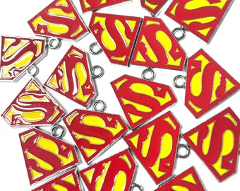 10 Pieces Silver Plated Superman @1 inch, Charms only Free Ship USA