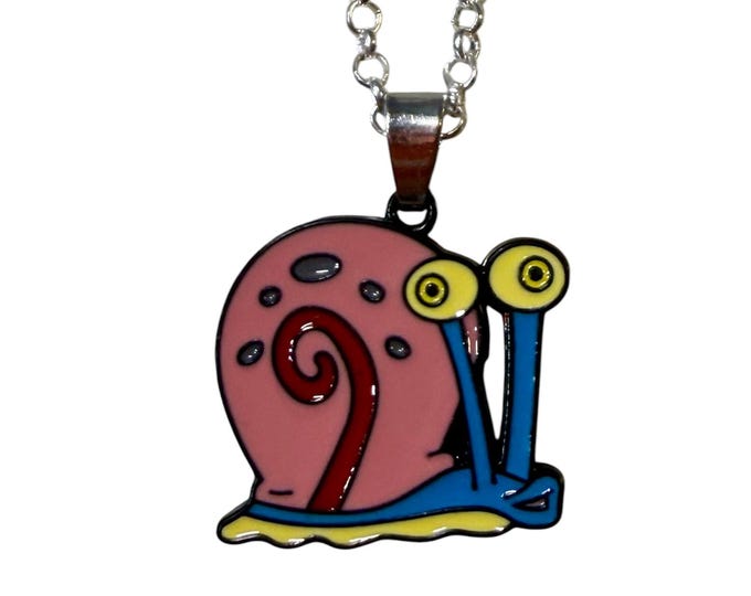 Spongebob Squarepants Gary the Snail Necklace and/or Earrings, Gift Boxed with Ornate Organza Gift Bag!