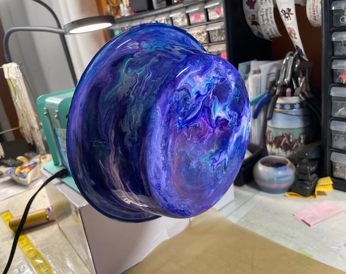 Custom Personalized Stainless Steel Epoxy Dog Bowl, Painted Alcohol Ink Glitter Swirl, Unique, FDA Compliant, BPA Free