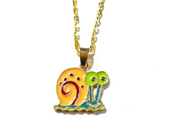 Spongebob Squarepants Gary the Snail Necklace, Gift Boxed with Ornate Organza Gift Bag!