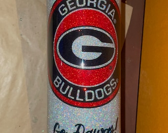 20 Oz Stainless Custom Sports Tumbler Cup w Lid & Straw, Football, College, Pro, All Sports, Handpainted