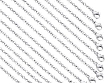 Lot Wholesale Stainless Steel 16"-24" 2.0 mm Chain Necklace with Lobster Claw