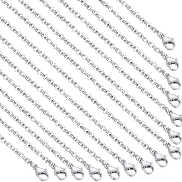 Lot Wholesale Stainless Steel 18"-24" 2.0 mm Chain Necklace with Lobster Claw