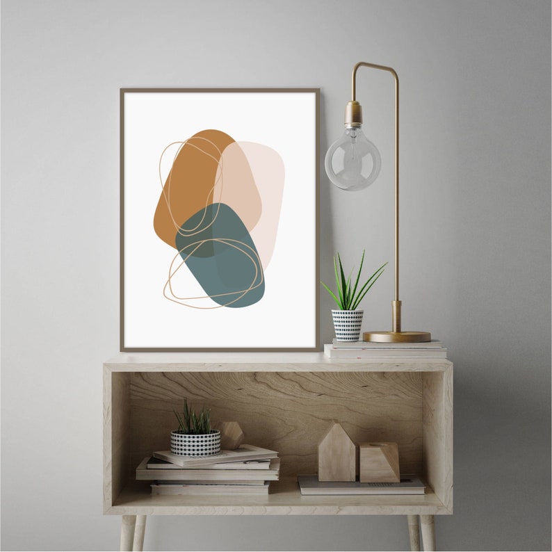 Blue Orange Pink Abstract Art Print Living Room Decor Modern Contemporary Painting Instant Download Large Wall Art Printable Boho Art