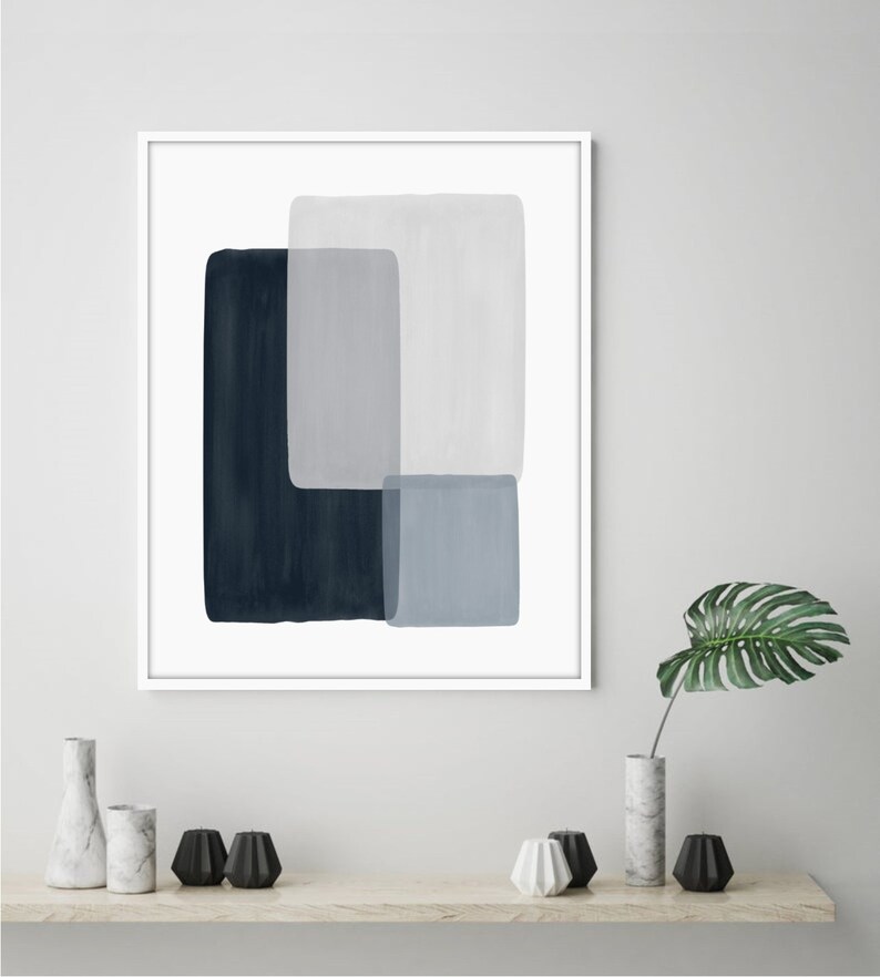 Gray Living Room Wall Art - Modern Art Home Decor : It's a tricky color but it can be very beautiful when combined with other colors.