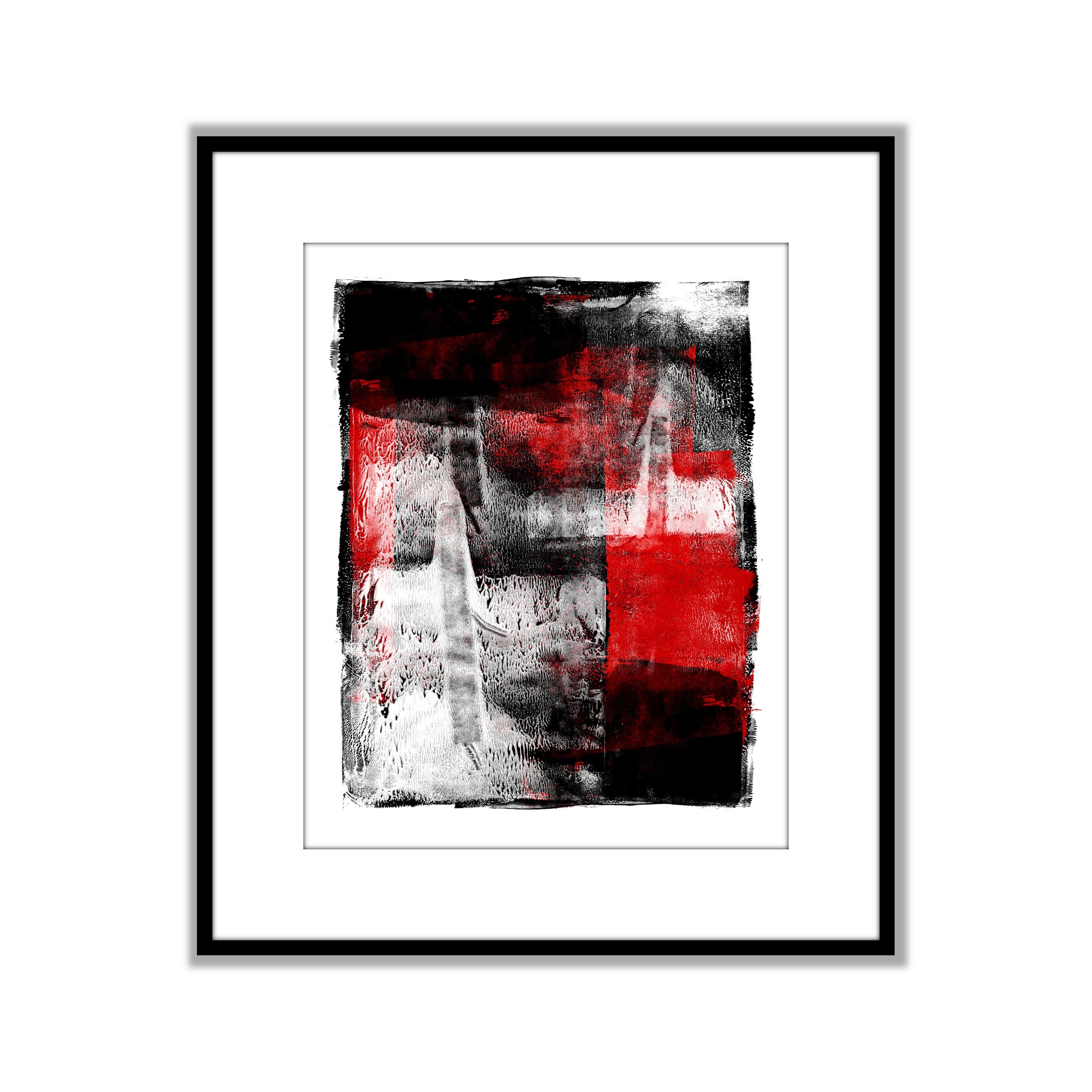 Red Black Abstract Art PRINTABLE Set of 2 Brushstroke Art Etsy
