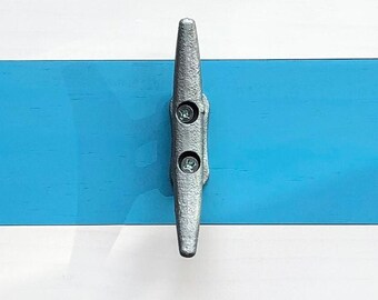 Aqua and white Coastal towel Boat Coat Rack, Rack, Coat and wall hook for coats with Cleats
