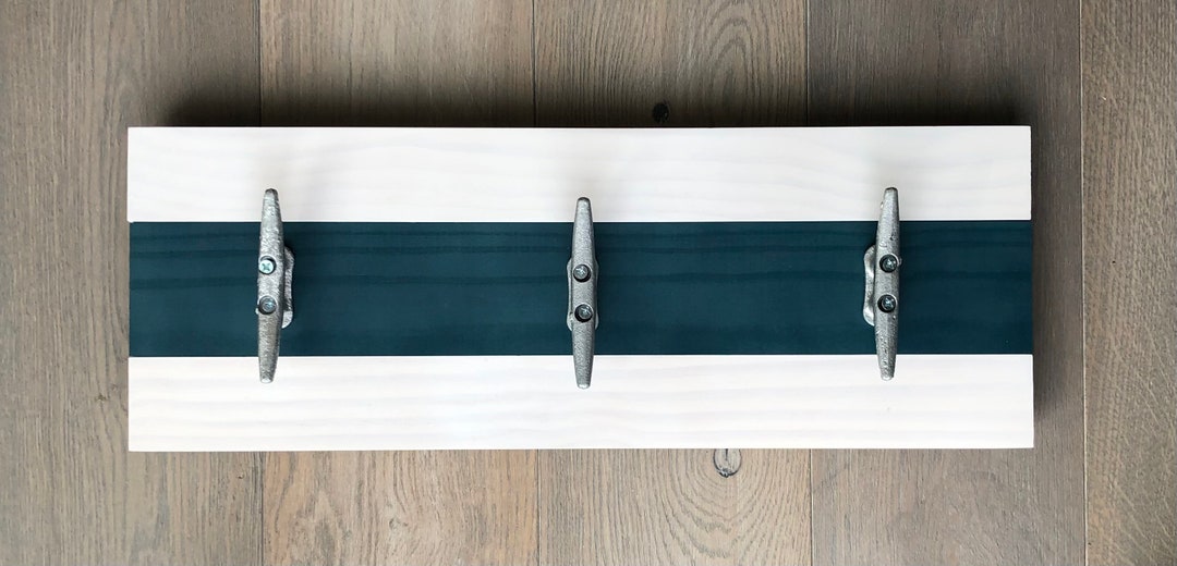 Blue and White Coastal Towel Boat Coat Rack, Rack, Coat and Wall Hook