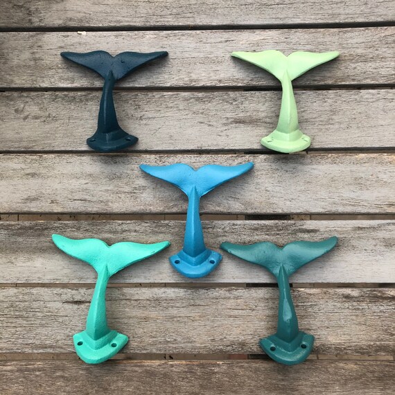 Cast Iron whale tail hook, Coastal Nautical hook cute for towels, hats,  bags, beach and pool Hook 5, hooks for towels