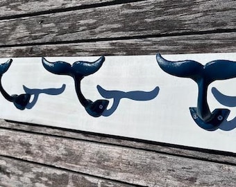 Whale Tail Coat Rack, Coat Rack, Nautical,  Key Rack,Nautical, Towel Rack, Hat Rack, Book Bag Rack,