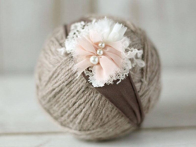 Newborn Flowers Newborn Tieback Tie back Pastel Headband Vintage Halo Baby Tieback Strech Newborn headband Halo Photo Prop