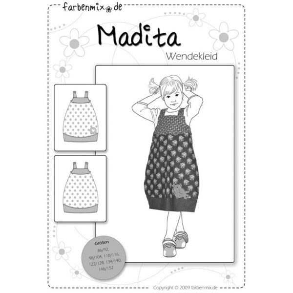 Madita- Papierschnittmuster Kleid für Mädchen von Farbenmix - Größen