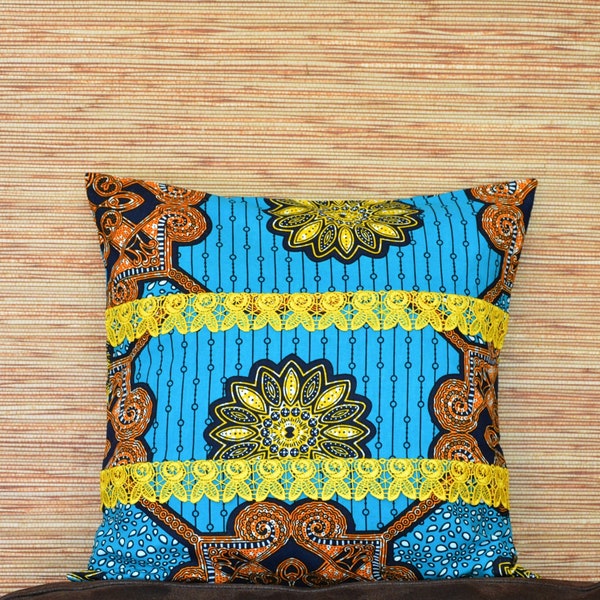 COUSSIN WAX DEHOUSSABLE - Turquoise, jaune, orange, noir