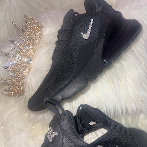 Dames Bling Swarovski Crystal Nike Black Air max 270 | Aangepaste Nike-sneakers