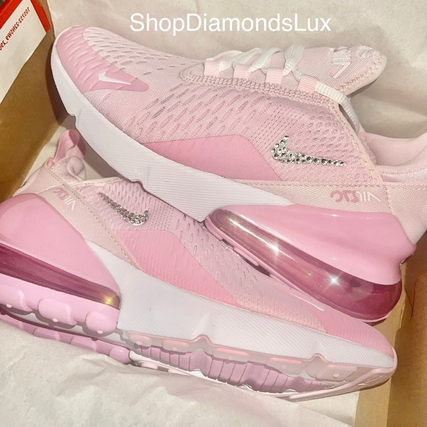 Swarovski Bling Nike Air 270 Women's Custom Pink Sneakers Girl's Shoes