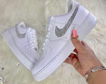Nike Air Force | Bling  Sneakers | Swarovski Crystal Air Force | Bedazzled Shoes | Custom women’s Shoes