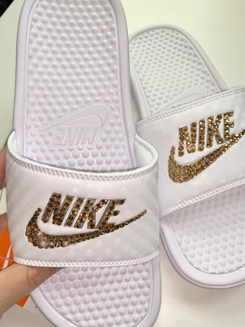 nike slides swarovski crystals