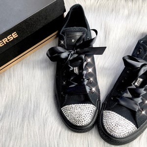 Bling Converse  Swarovski Crystal Women&#39;s Chucks Wedding Sneakers